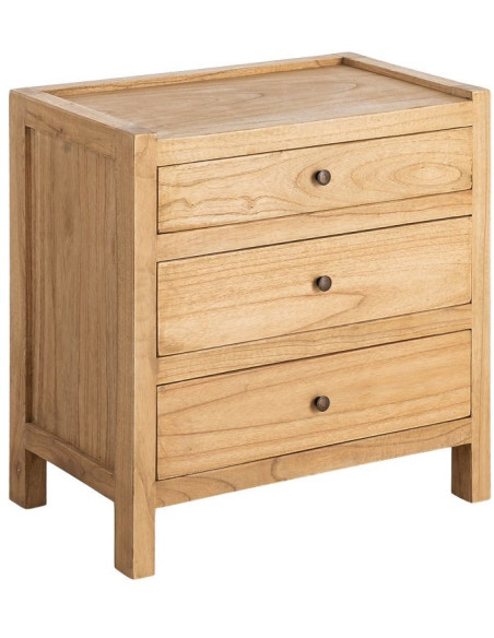 MESITA NATURAL MADERA MINDI DORMITORIO 65 X 40 X 65 CM 