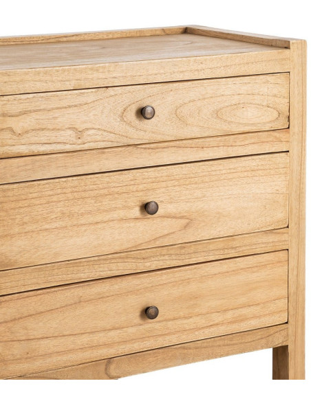 MESITA NATURAL MADERA MINDI DORMITORIO 65 X 40 X 65 CM 