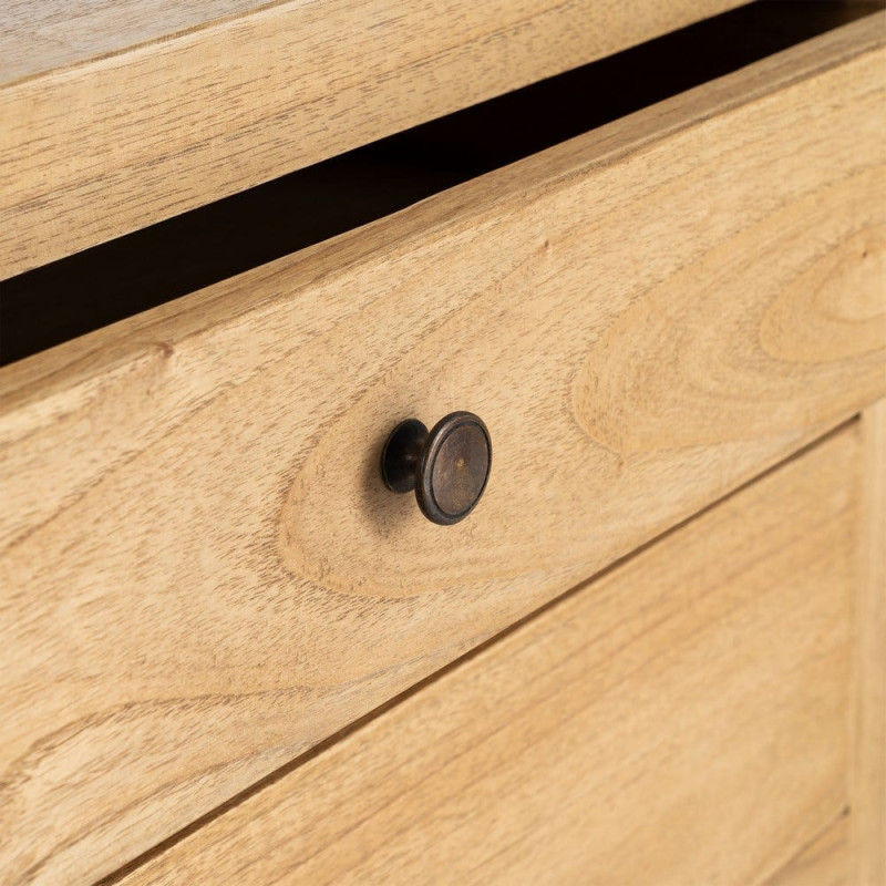 MESITA NATURAL MADERA MINDI DORMITORIO 65 X 40 X 65 CM 