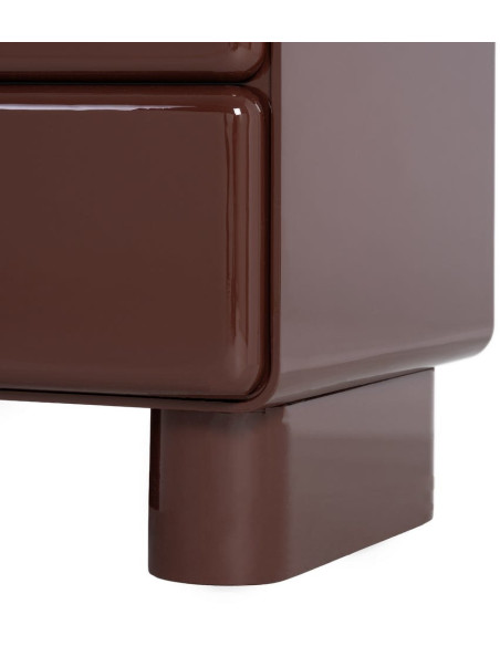 Table de chevet Doumya 56,5 x 42,5 x 56,5 cm rouge grenat laqué MDF
