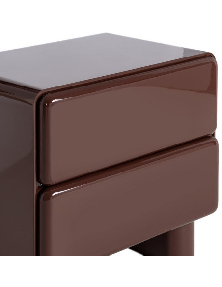 Table de chevet Doumya 56,5 x 42,5 x 56,5 cm rouge grenat laqué MDF