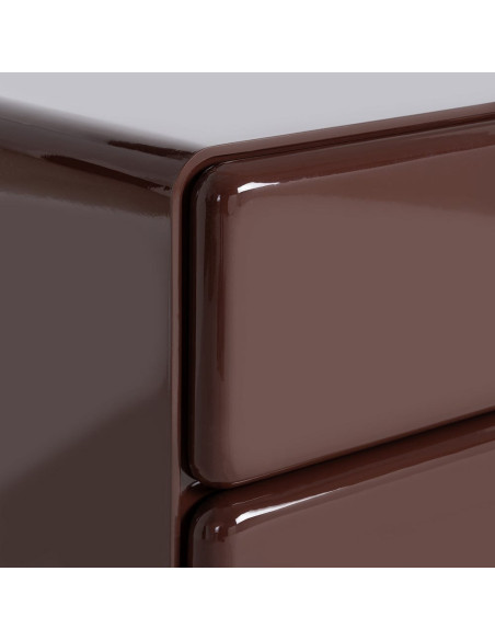 Table de chevet Doumya 56,5 x 42,5 x 56,5 cm rouge grenat laqué MDF