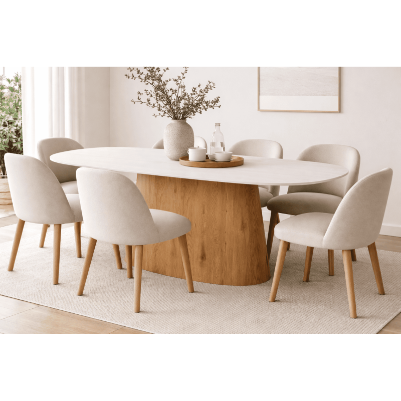 Table à manger ovale 180 cm pierre...