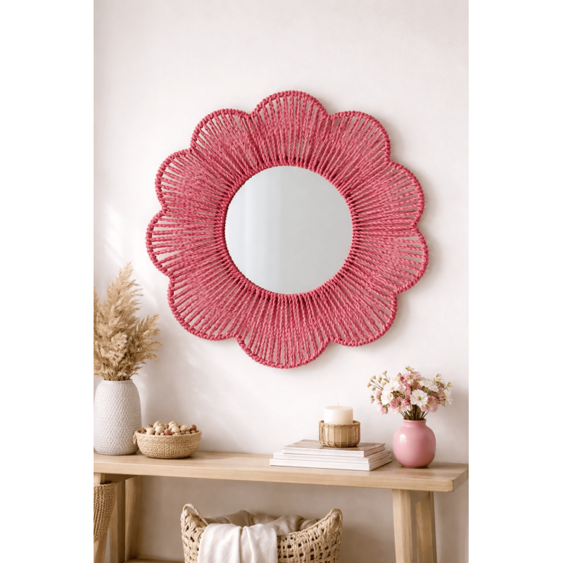 Miroir mural Rivana fleur 50 cm...
