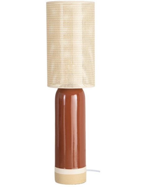 Lampadaire terracotta céramique 112 cm abat-jour tissé...