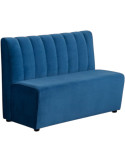 Banquette restaurant 120 cm tissu bleu capitonné Lorea