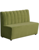 Banquette restaurant 120 cm tissu vert capitonné Lorea