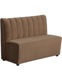 Banquette restaurant 120 cm tissu taupe capitonné Lorea