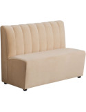 Banquette restaurant 120 cm tissu beige capitonné