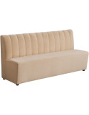 Banquette restaurant 180 cm tissu beige capitonné Lorea