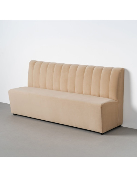 Banquette restaurant 180 cm tissu beige capitonné Lorea