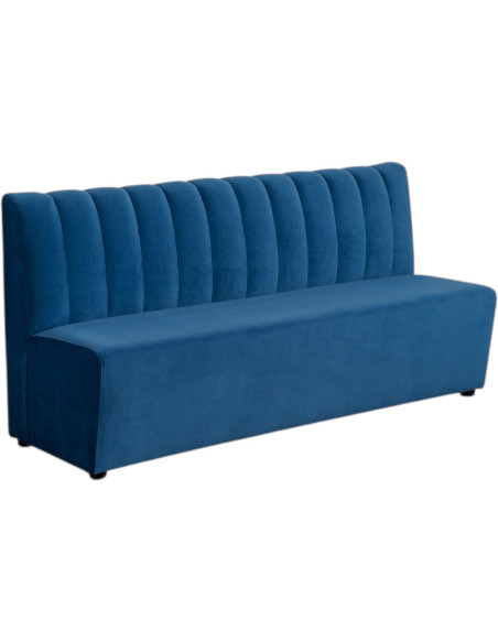 Banquette restaurant 180 cm tissu bleu capitonné Lorea
