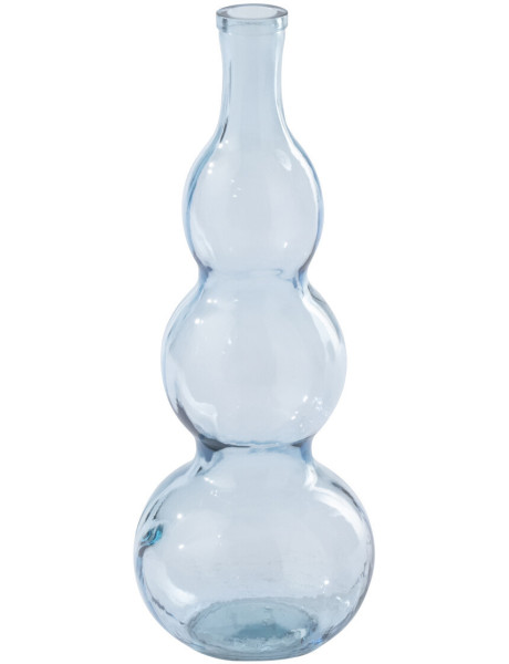 Vase Velora en verre bleu clair sculpté Ø17 cm x H48 c 