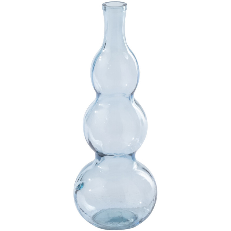 Vase Velora en verre bleu clair sculpté Ø17 cm x H48 c 