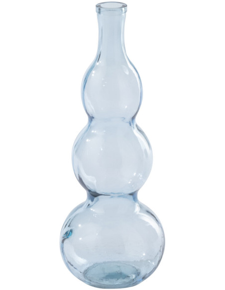 Vase Velora en verre bleu clair sculpté Ø17 cm x H48 c 