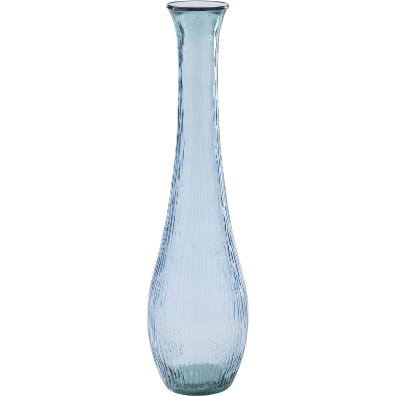 Vase Velora en verre bleu clair élancé texturé Ø25 cm x H99 cm 