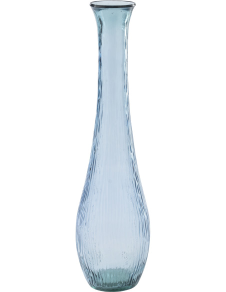 Vase Velora en verre bleu clair élancé texturé Ø25 cm x H99 cm 