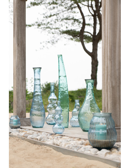 Vase Velora en verre bleu clair élancé Ø26,5 cm x H75 cm 