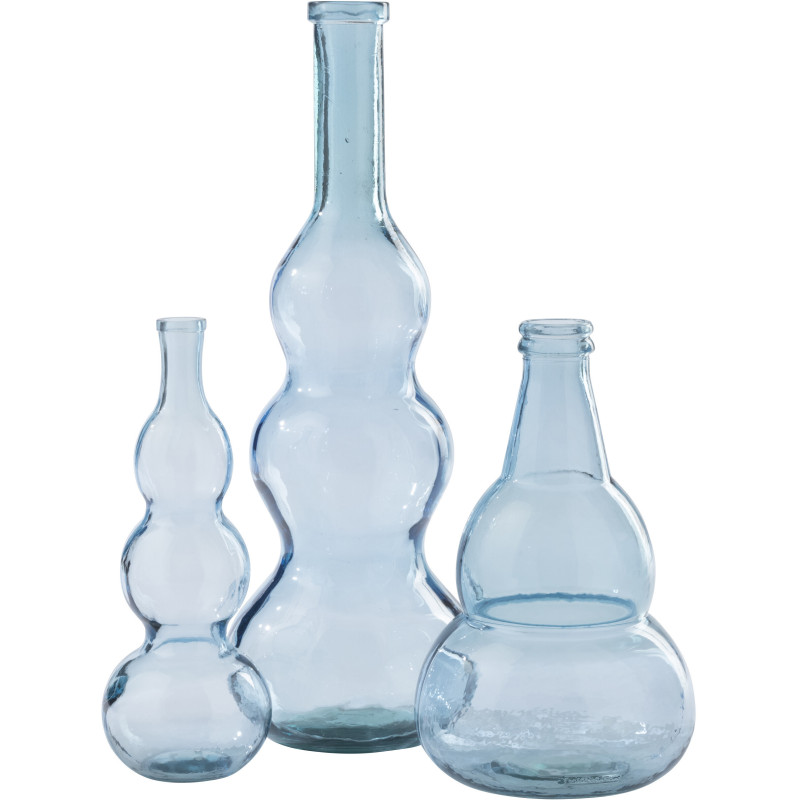 Vase Velora en verre bleu clair élancé Ø26,5 cm x H75 cm 