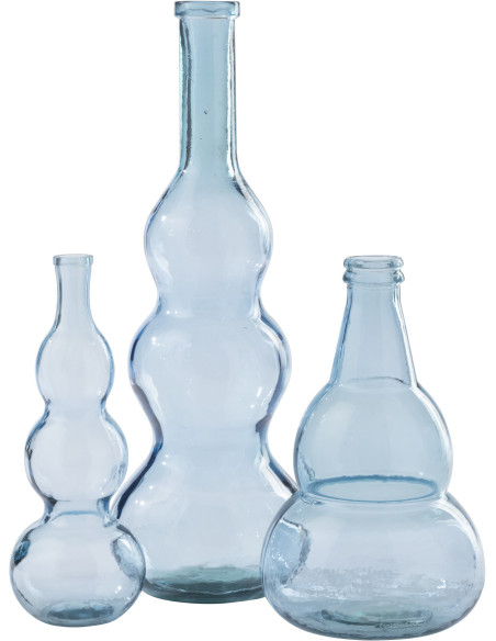 Vase Velora en verre bleu clair élancé Ø26,5 cm x H75 cm 