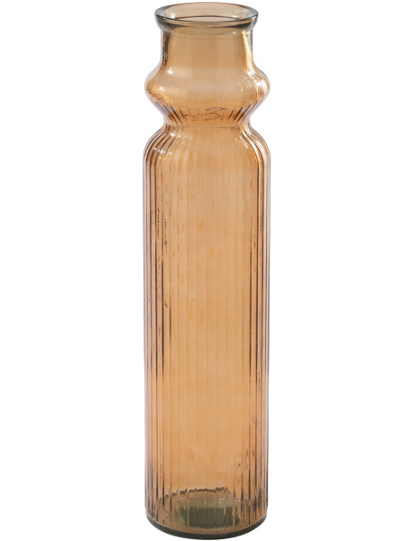 Vase Solira en verre orange rainuré élancé Ø18 cm x H76,5 cm 