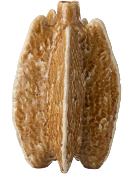 Vase céramique ocre texturé sculptural Ubi 25 x 25 x H40 cm 