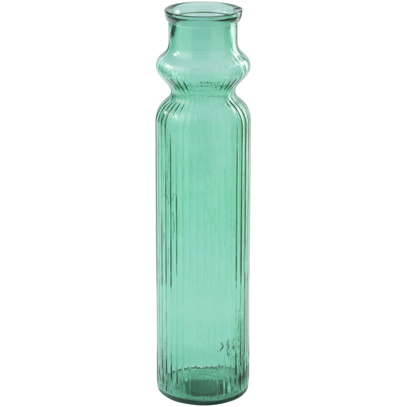Vase haut strié verre vert émeraude Zelmira Ø 18 x H 76,5 cm 