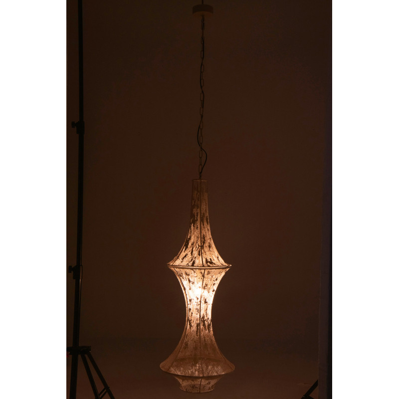 Plafonnier suspension métal blanc Obi H 225 cm 