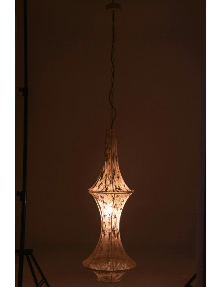 Plafonnier suspension métal blanc Obi H 225 cm 