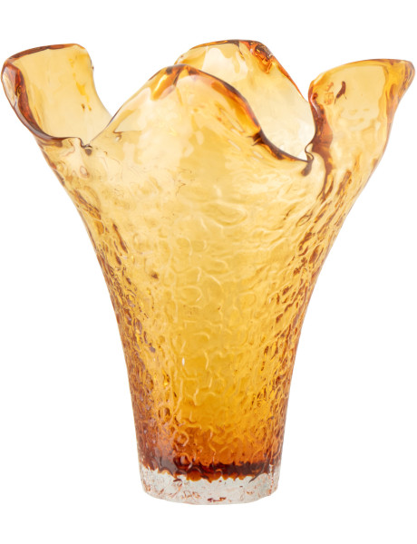 Vase en verre caramel irrégulier ondulé Caralune 32 x 32 x H31 cm 