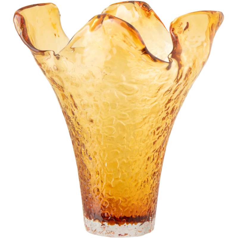 Vase en verre caramel irrégulier ondulé Caralune 32 x 32 x H31 cm 