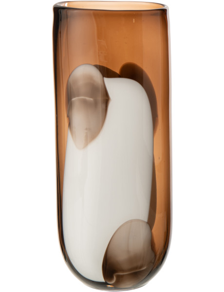Vase Mona en verre transparent et marron 16 x 12 x 37,5 cm 