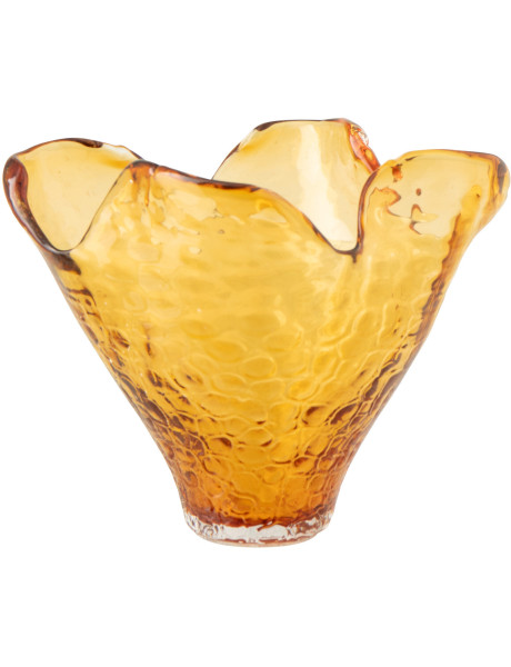 Vase en verre caramel irrégulier ondulé Caralune 30 x 30 x H22 cm 