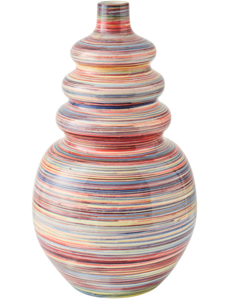Vase décoratif Chromia en céramique striée multicolore Ø26 cm x H50 cm 
