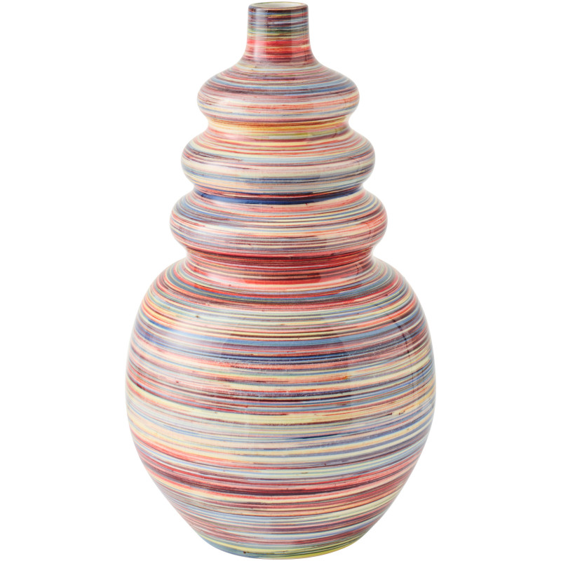 Vase décoratif Chromia en céramique striée multicolore Ø26 cm x H50 cm 