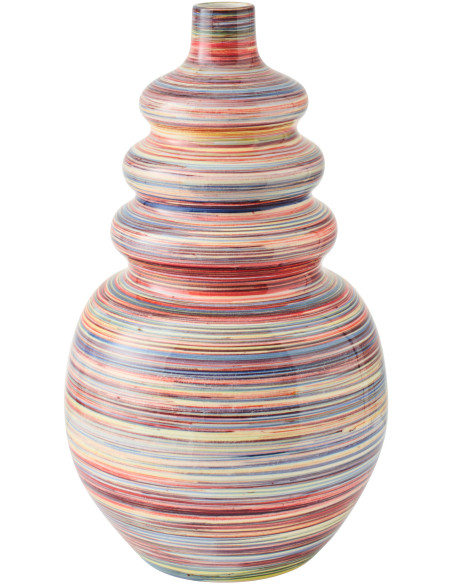 Vase décoratif Chromia en céramique striée multicolore Ø26 cm x H50 cm 