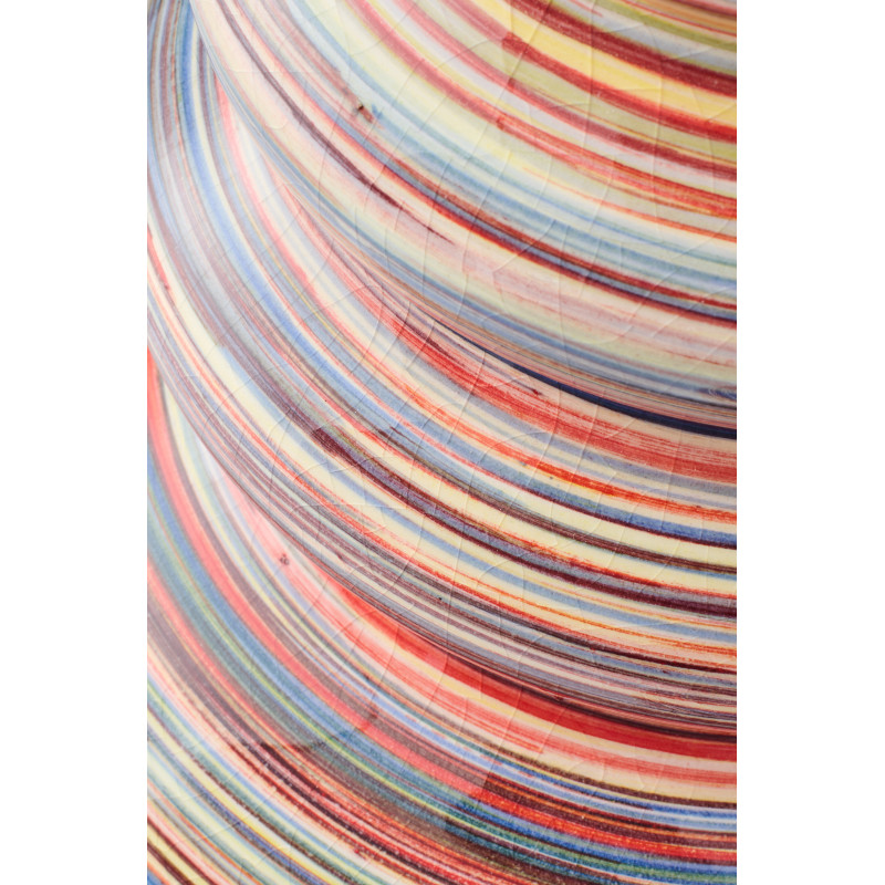 Vase décoratif Chromia en céramique striée multicolore Ø26 cm x H50 cm 