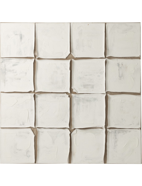 Tableau carré texturé acrylique blanc cassé/écru Calyra L 122,5 x H 122,5 cm 