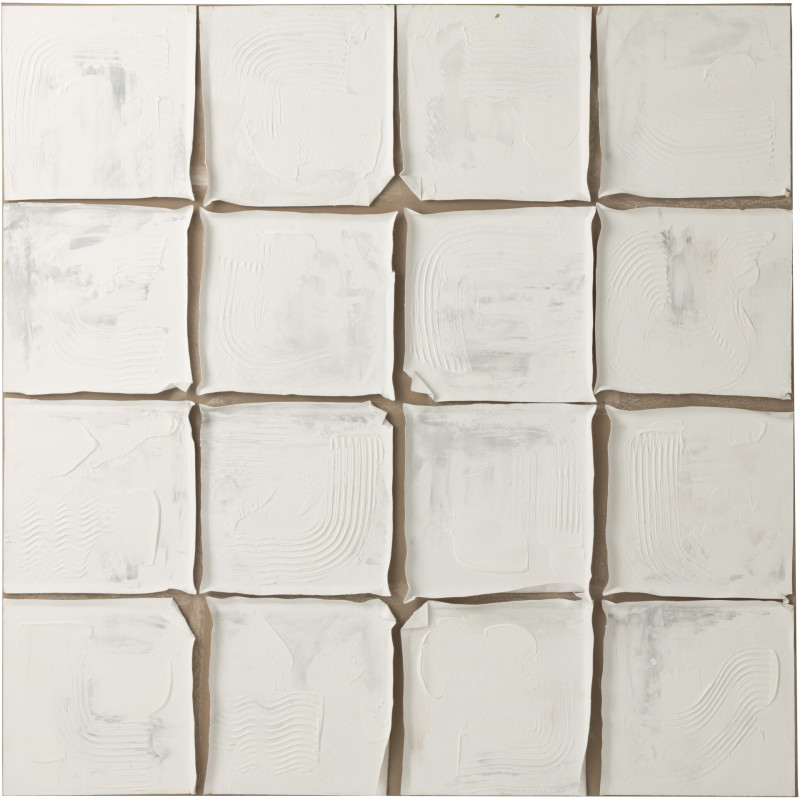 Tableau carré texturé acrylique blanc cassé/écru Calyra L 122,5 x H 122,5 cm 
