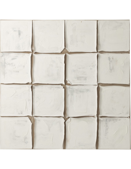 Tableau carré texturé acrylique blanc cassé/écru Calyra L 122,5 x H 122,5 cm 