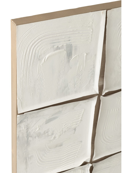 Tableau carré texturé acrylique blanc cassé/écru Calyra L 122,5 x H 122,5 cm 