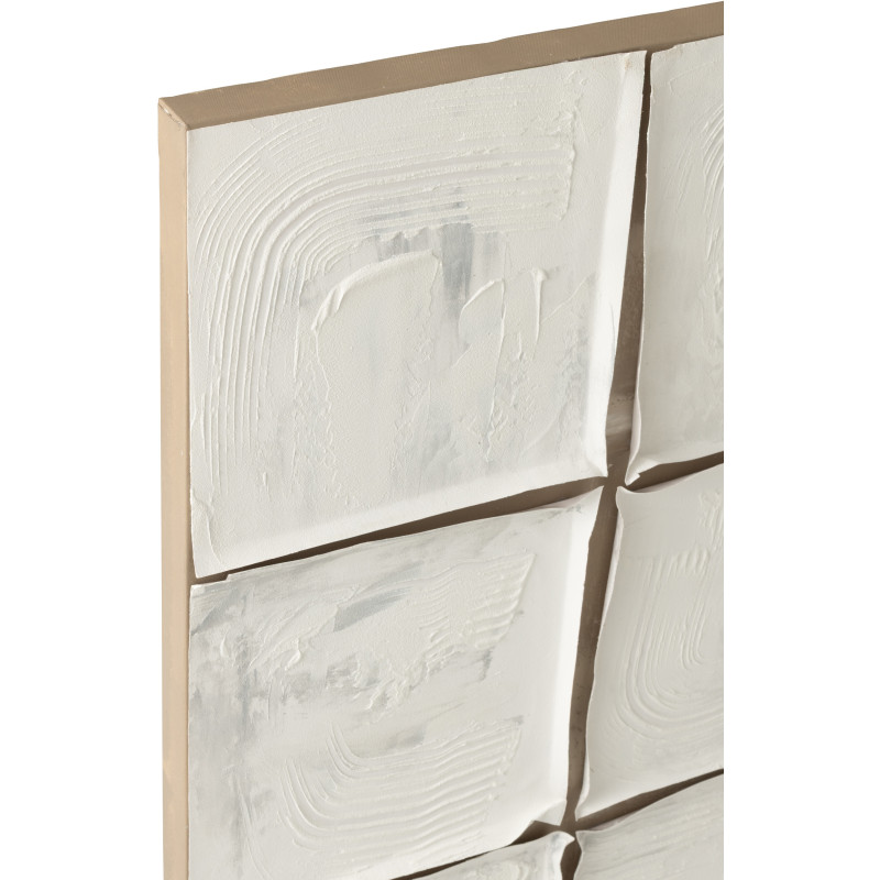 Tableau carré texturé acrylique blanc cassé/écru Calyra L 122,5 x H 122,5 cm 