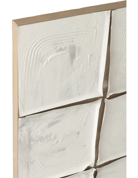 Tableau carré texturé acrylique blanc cassé/écru Calyra L 122,5 x H 122,5 cm 