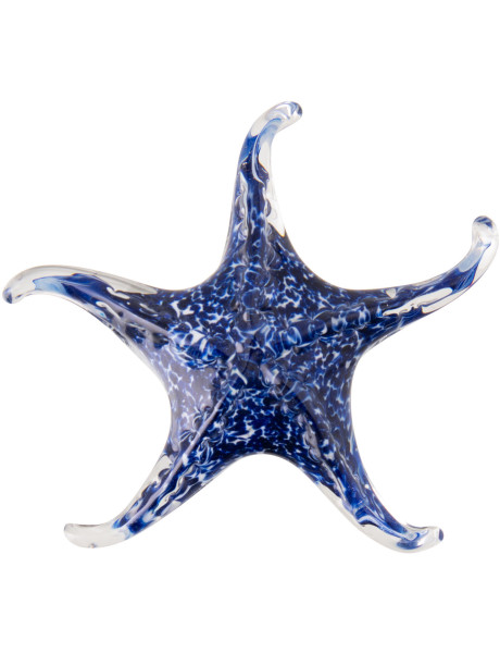 Presse-papier étoile de mer Azzuro en verre bleu 16 cm 