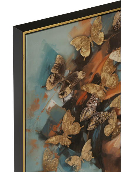 Tableau papillons portrait femme acrylique multicolore Velmora L 82,5 x H 82,5 cm 