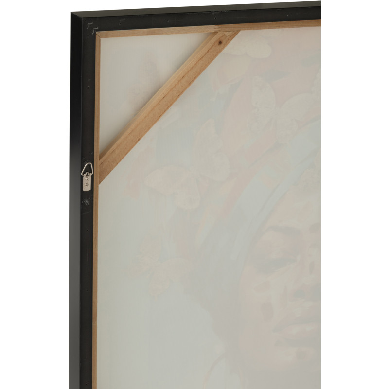 Tableau papillons portrait femme acrylique multicolore Velmora L 82,5 x H 82,5 cm 