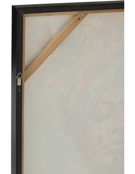 Tableau papillons portrait femme acrylique multicolore Velmora L 82,5 x H 82,5 cm 