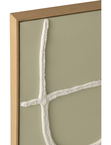 Tableau abstrait vert clair Abstract peinture acrylique relief H 122,5 cm 