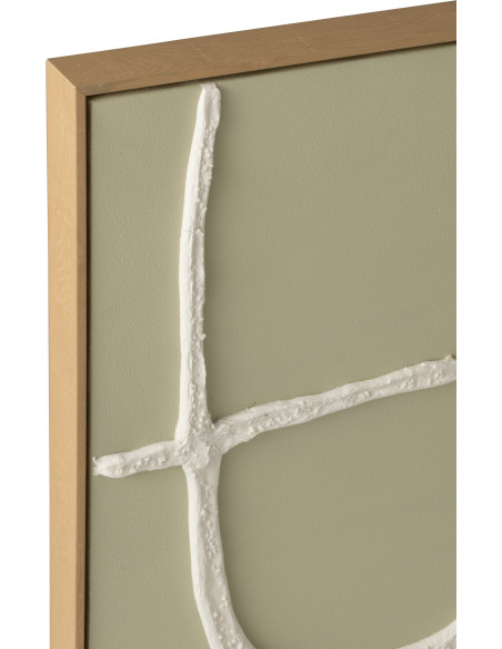 Tableau abstrait vert clair Abstract peinture acrylique relief H 122,5 cm 