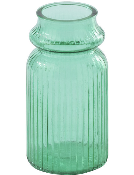 Vase strié verre vert émeraude Zelmira Ø 14,5 x H 28 cm 